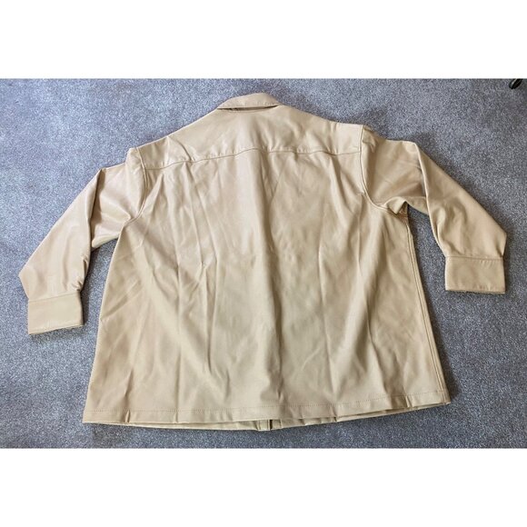 Levis XXLBeige Faux Leather Overshirt Jacket 100% Polyester Polyurethane Coated - Picture 2 of 11